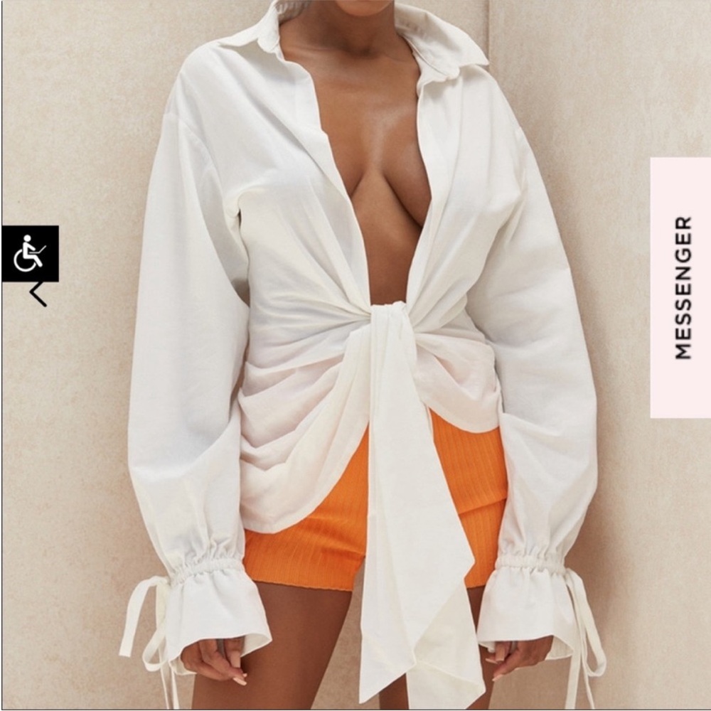 House of CB White Paige Shirt
